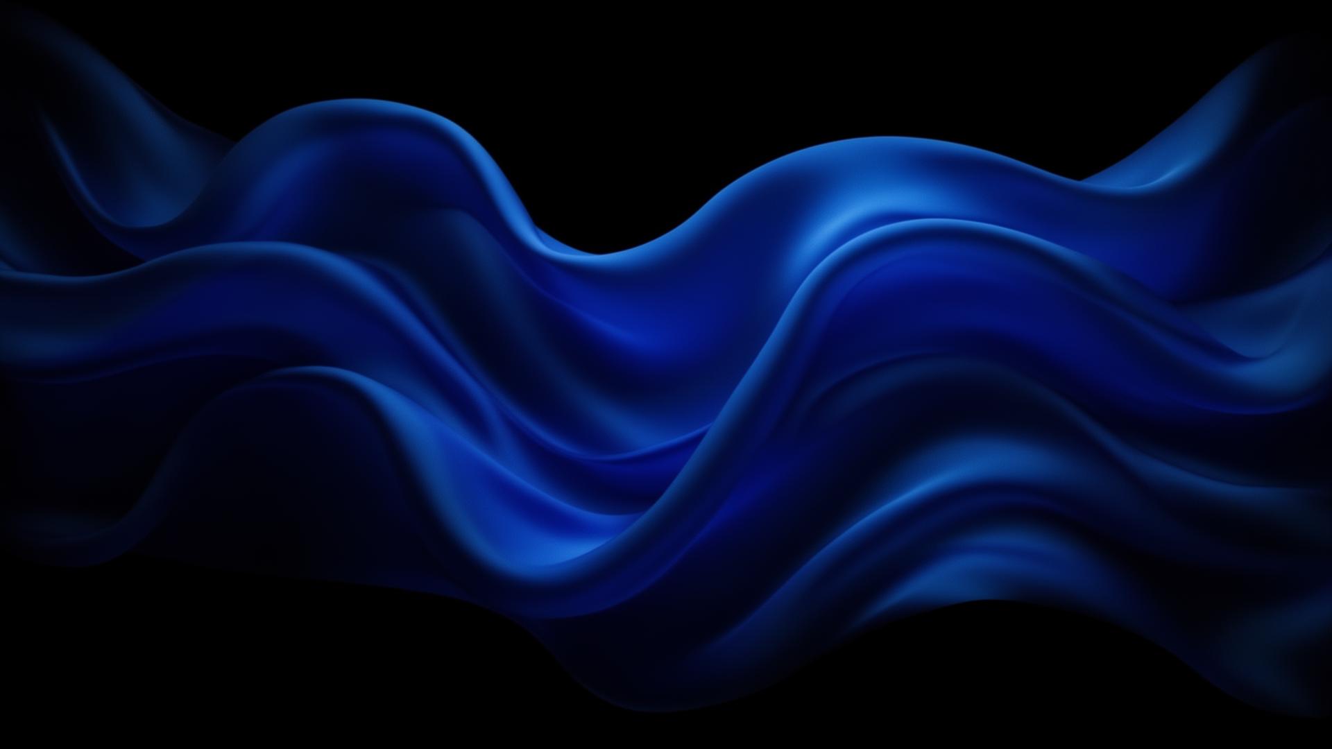 Abstract flowing silk in deep cobalt blue